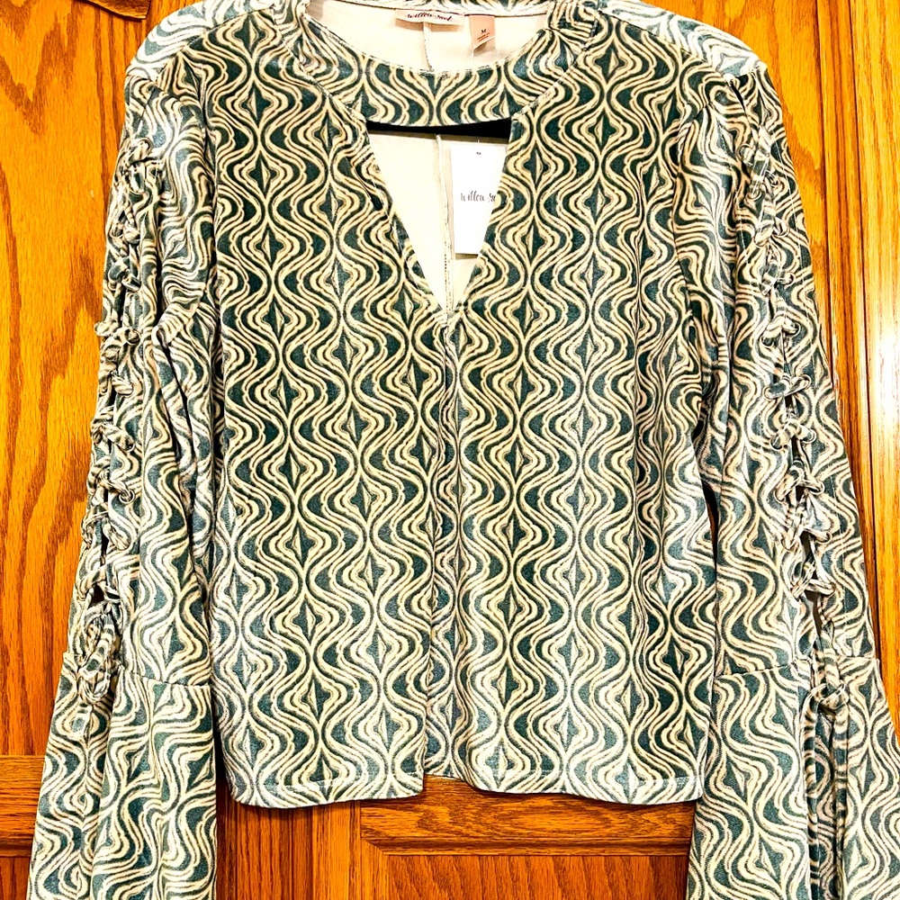 Velvet willow root festival dressy shirt boho size m medium
